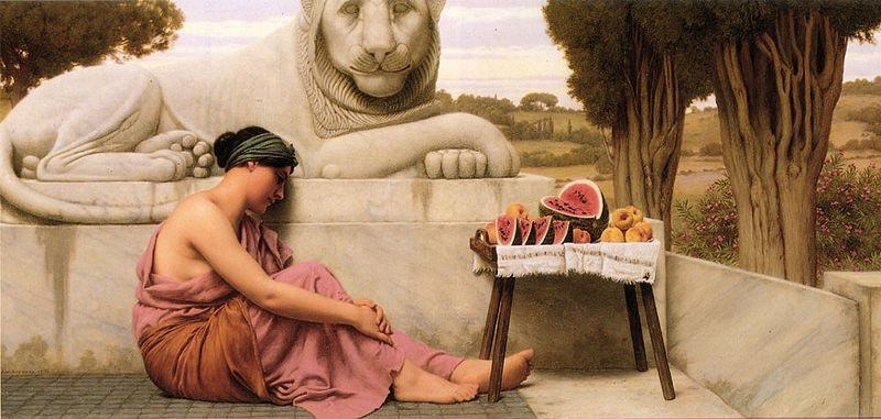 John William Godward The Fruit Vendor China oil painting art